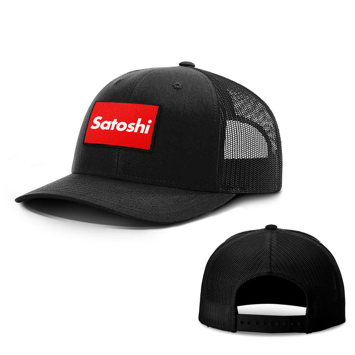 Satoshi Red Patch Hats - BustedTees.com
