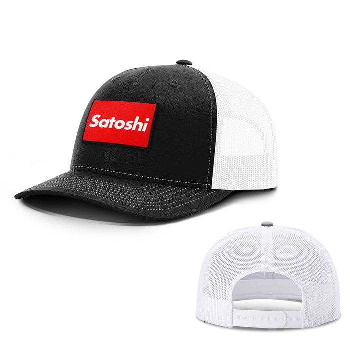 Satoshi Red Patch Hats - BustedTees.com