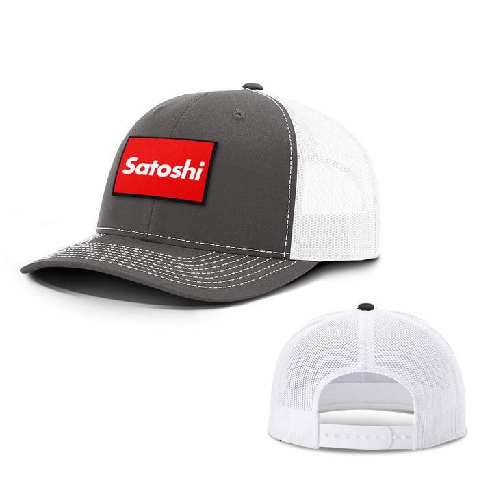 Satoshi Red Patch Hats - BustedTees.com