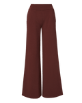 Veronica Beard Burgundy wide-leg knit trousers with elastic waistband.