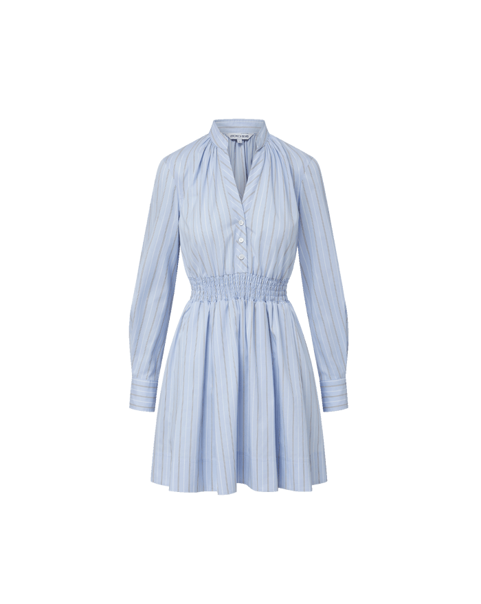 Veronica Beard Schor Mini Shirtdress - Ice Blue Multi