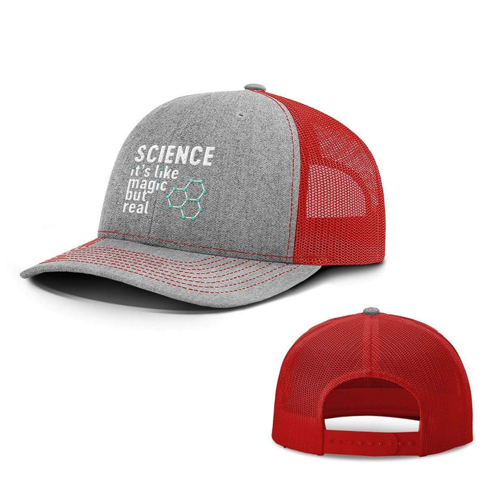 BustedTees.com Snapback / Heather and Red / One Size Science Magic Hats