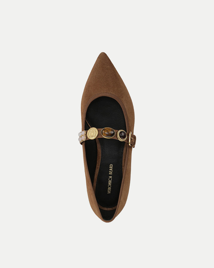 Veronica Beard Selene Embellished Flat - Hazelwood