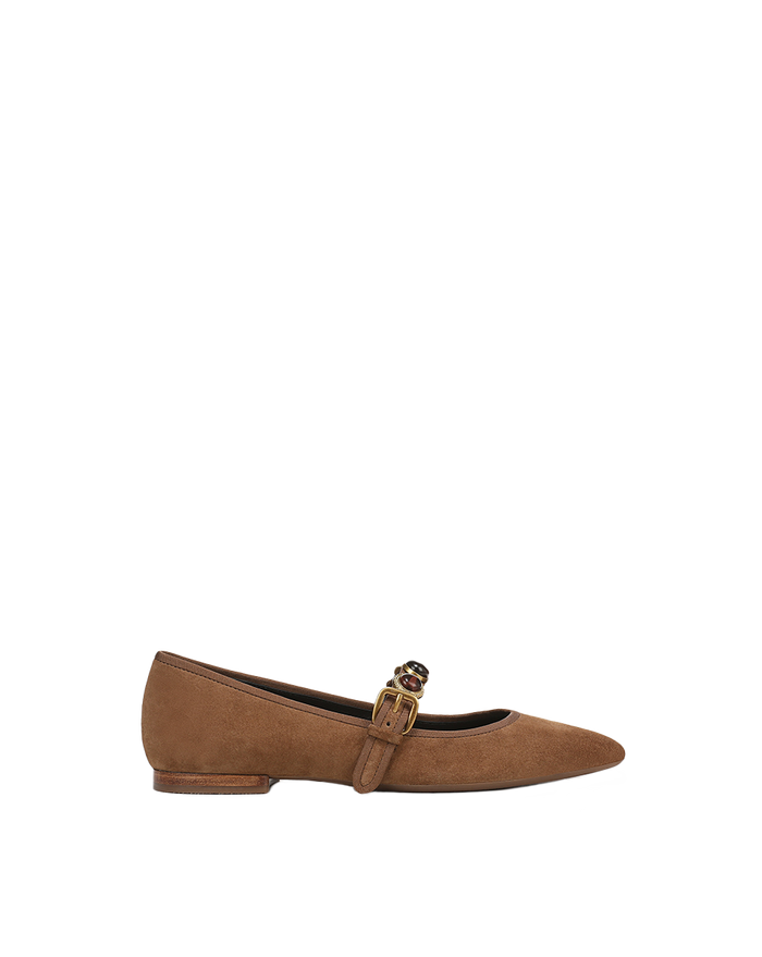 Veronica Beard Selene Embellished Flat - Hazelwood