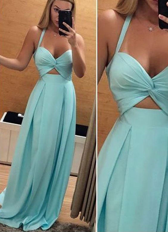 Sexy Halter Chiffon Long Prom Dresses for Women