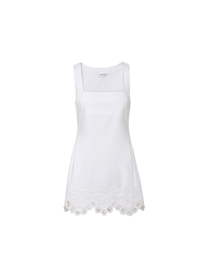 Veronica Beard Shanice Lace-Trim Mini Dress - White