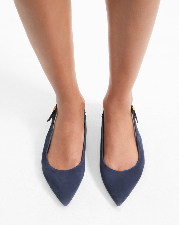 Veronica Beard Shina Slingback Flat - Navy