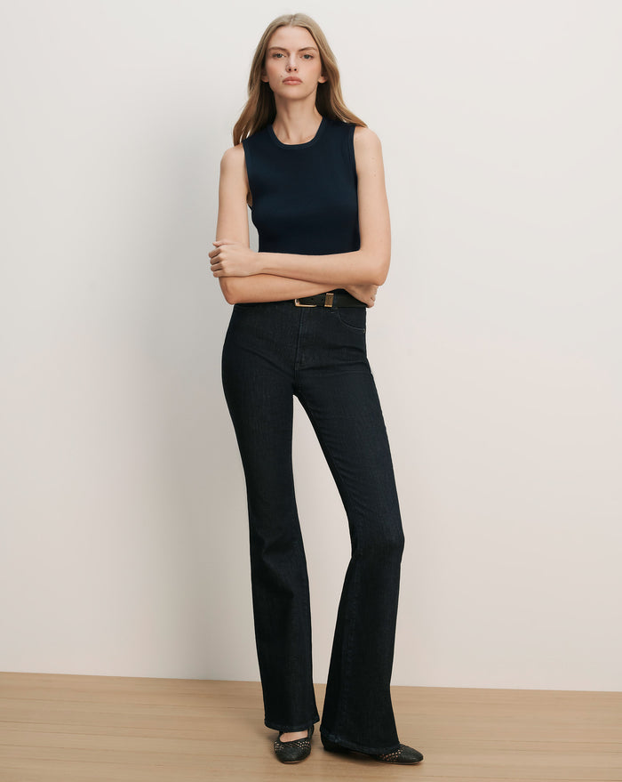 Veronica Beard Sid Crewneck Top - Navy