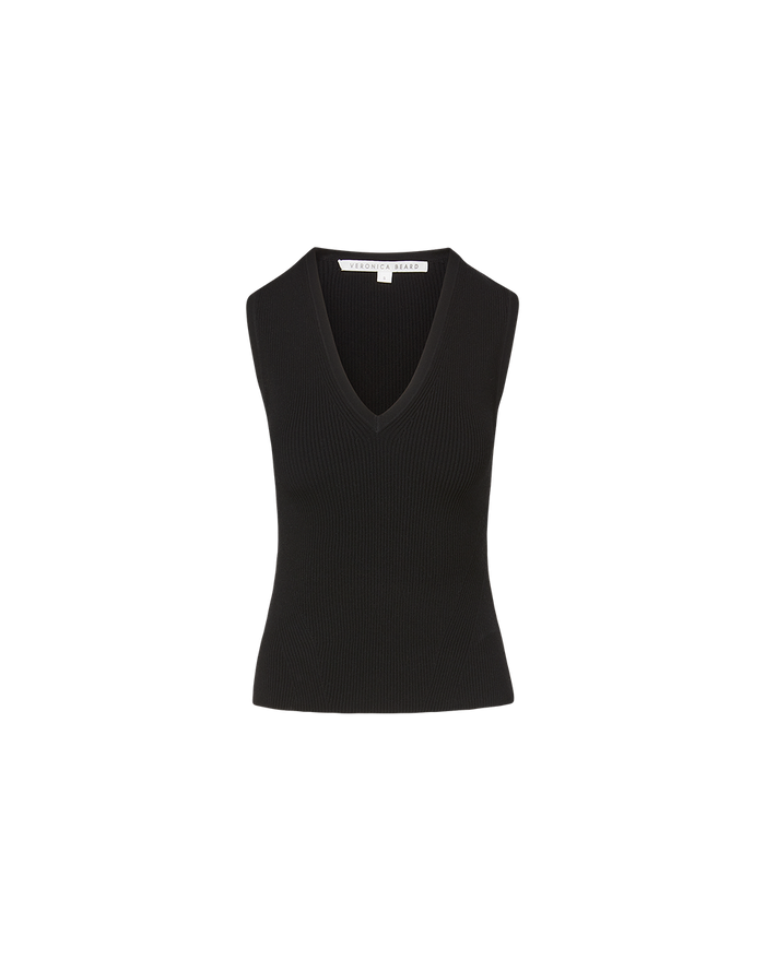 Veronica Beard Sid Knit Tank Top - Black