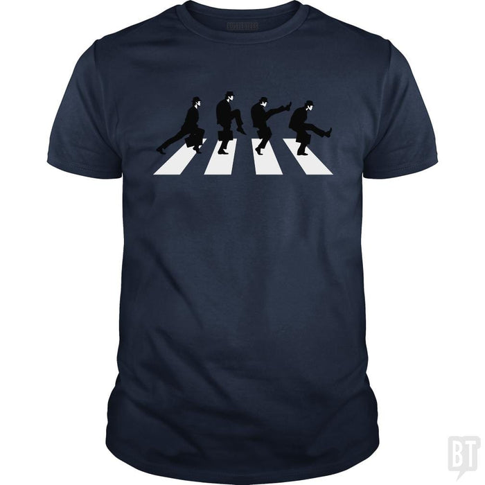 SunFrog-Busted Funky Hippo Classic Guys / Unisex Tee / Navy Blue / S Silly Walk Road