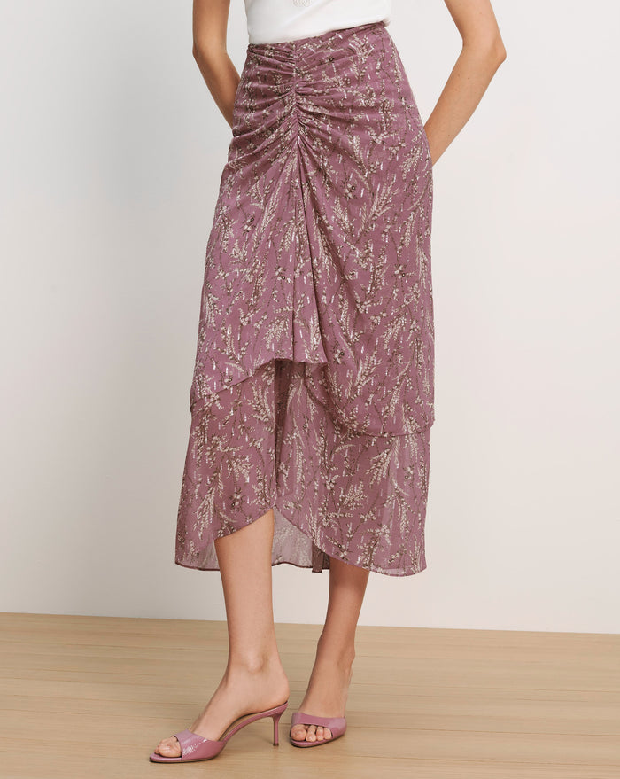 Veronica Beard Sira Floral Midi Skirt - Orchid Haze Multi