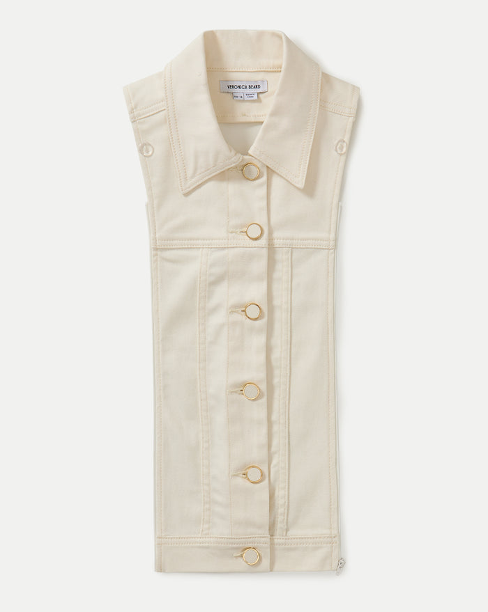 Veronica Beard Slate Cotton Twill Dickey - Dove White