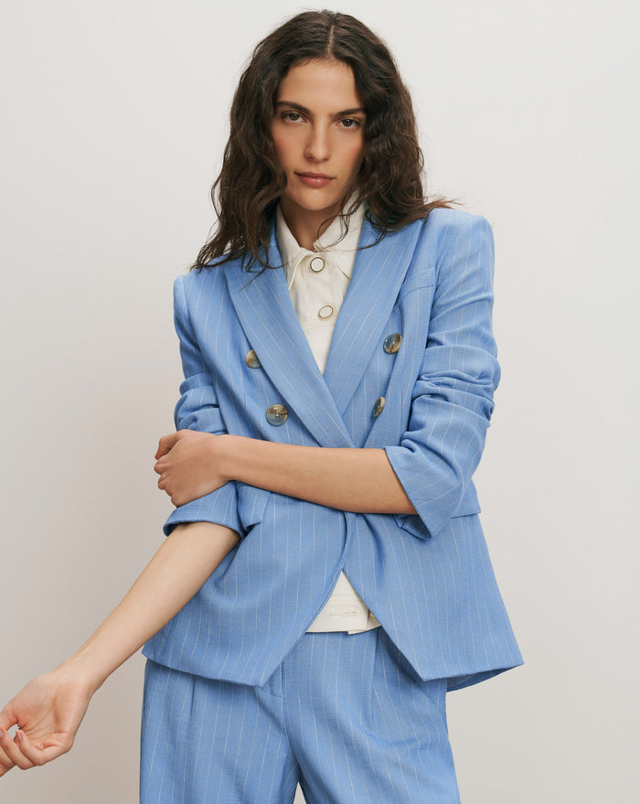 Veronica Beard Slate Cotton Twill Dickey