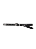 Slim Croc-Embossed Arch Belt