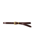 Slim Croc-Embossed Arch Belt