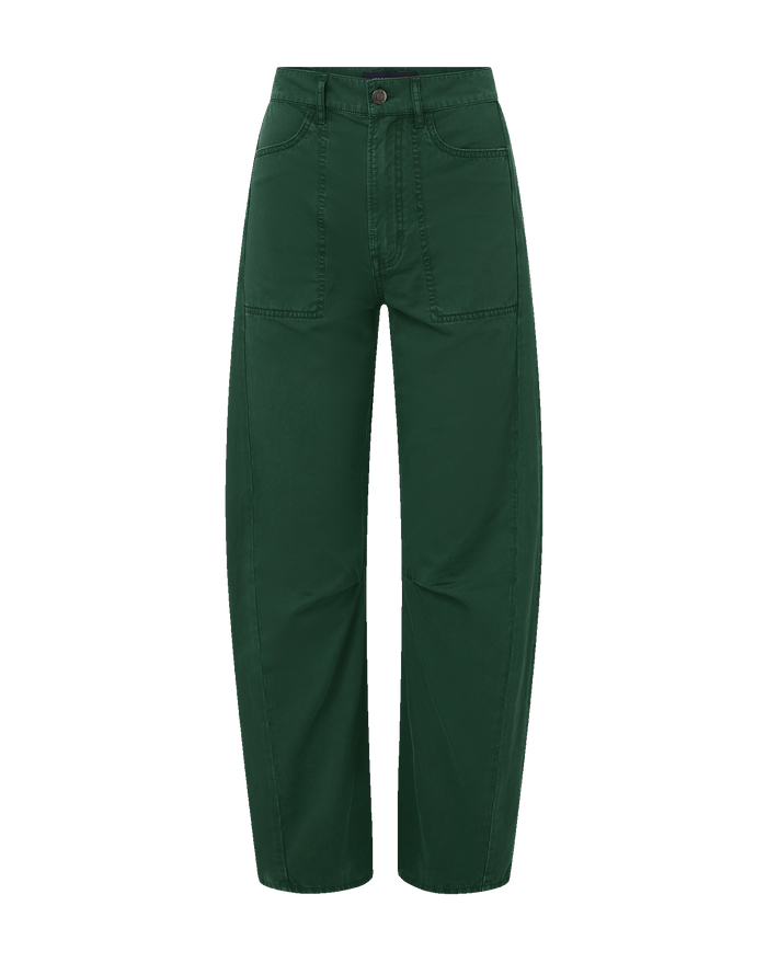 Veronica Beard Sloan Barrel Pant - Dark Hunter Green