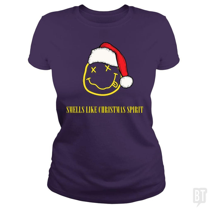 SunFrog-Busted GRIFFfam621 Classic Ladies Tee / Purple / S SMELLS LIKE CHRISTMAS SPIRIT