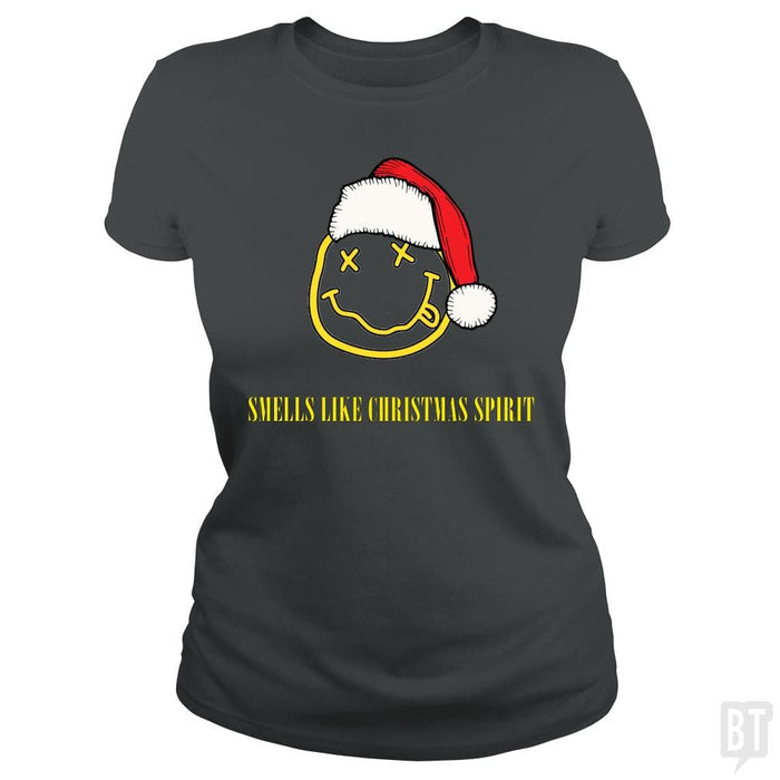 SunFrog-Busted GRIFFfam621 Classic Ladies Tee / Dark Heather / S SMELLS LIKE CHRISTMAS SPIRIT