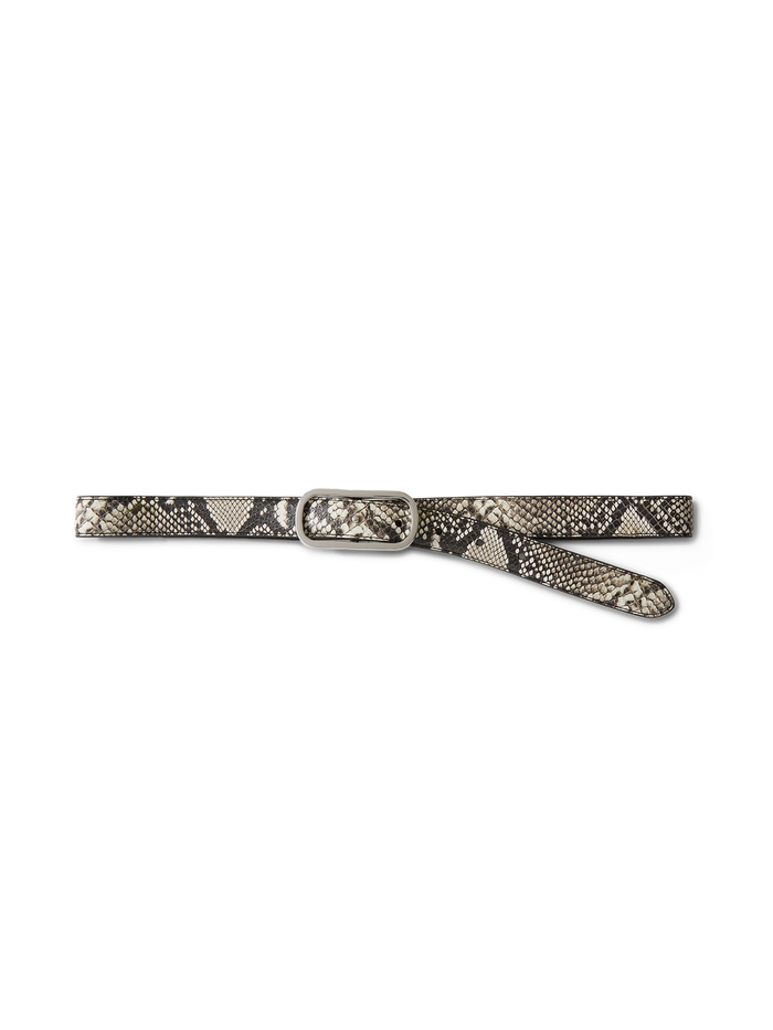 Snake-Embossed Loop Belt
