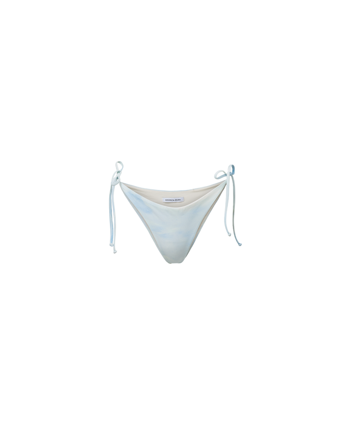 Veronica Beard White bikini with shell print triangle top and