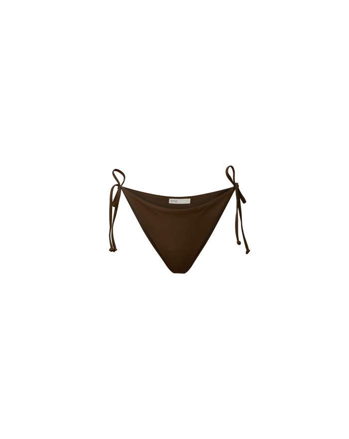 Veronica Beard Brown bikini bottom with side ties.
