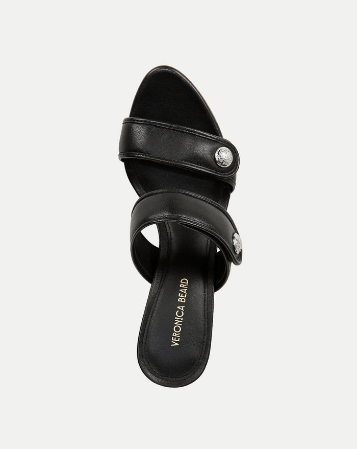 Veronica Beard Sona Leather Sandal - Black