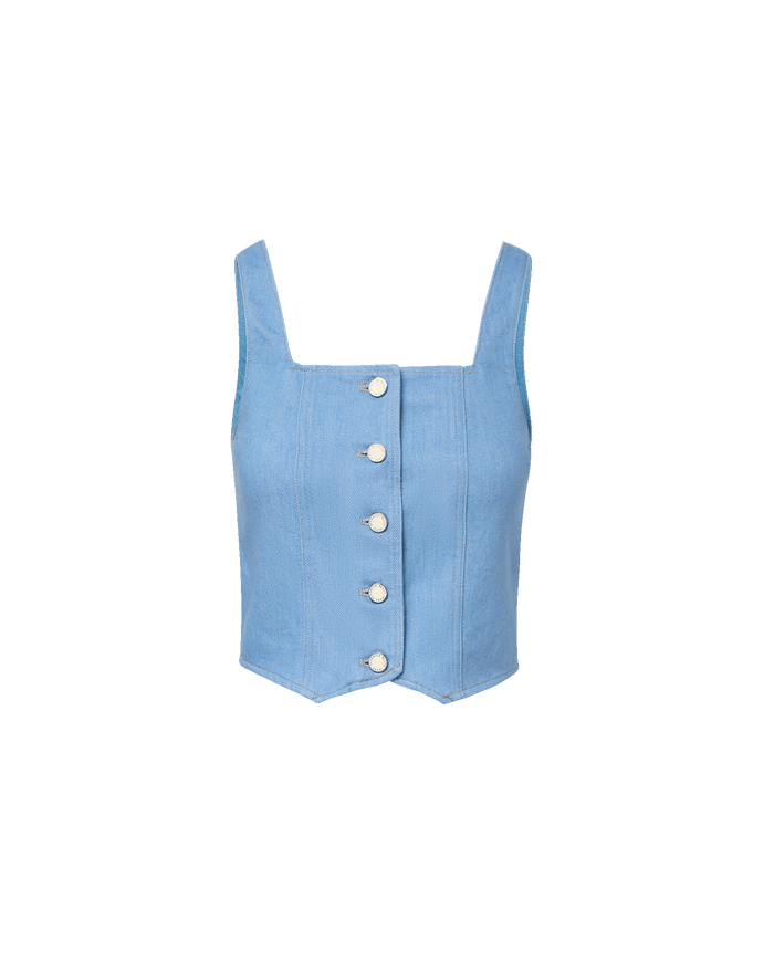 Veronica Beard Spensley Denim Vest - Bayside