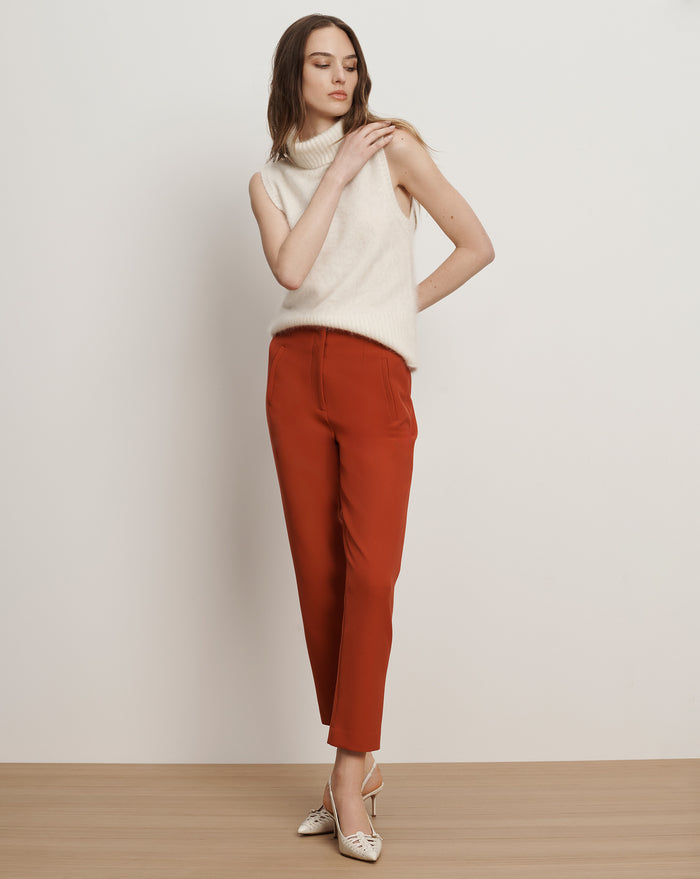 Veronica Beard Stila Slim Pant - Carnelian Red