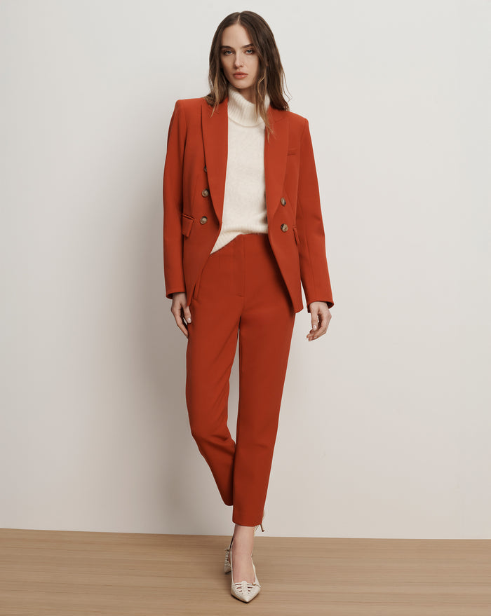 Veronica Beard Stila Slim Pant - Carnelian Red