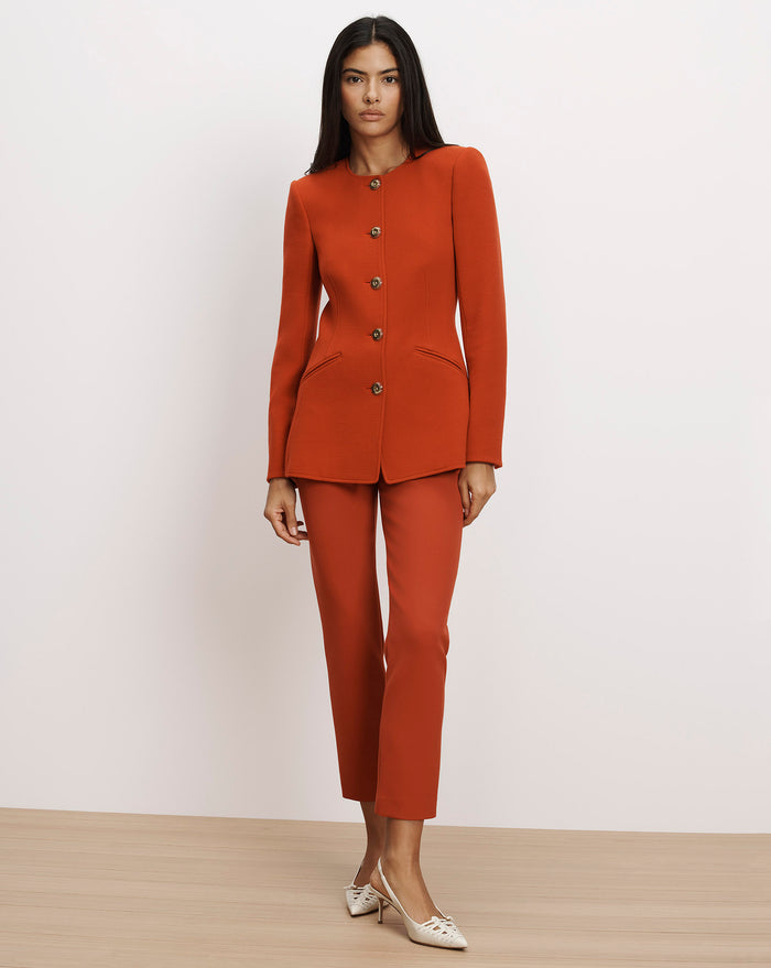 Veronica Beard Stila Slim Pant - Carnelian Red