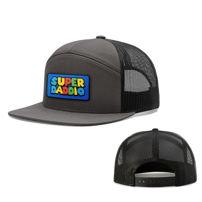 Seven-Panel Trucker Flatbill / Charcoal and Black / One Size
