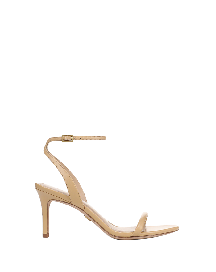 Veronica Beard Sylvie Leather Ankle-Strap Stiletto Sandal - Wheat