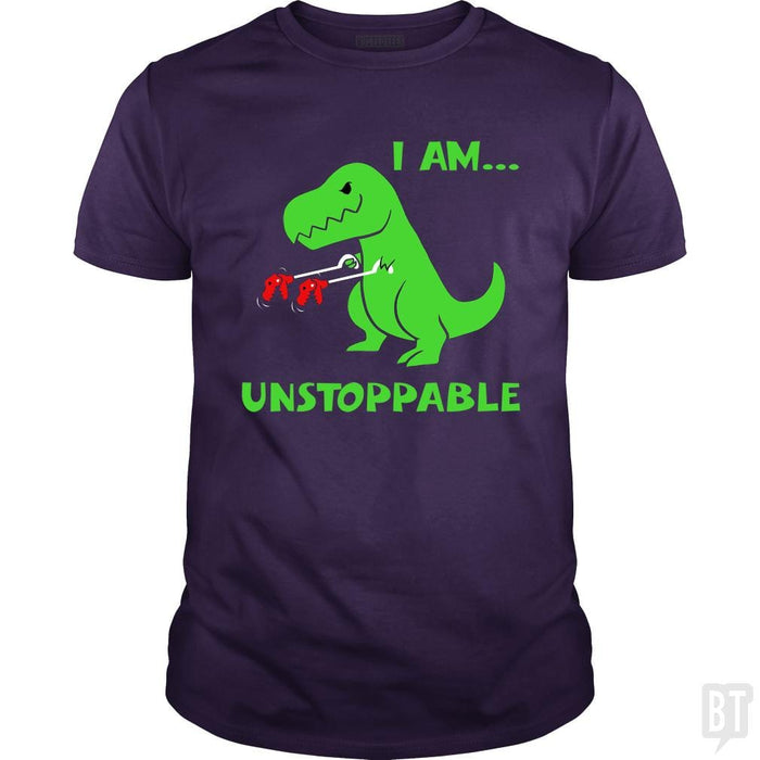 SunFrog-Busted Platinumshop Classic Guys / Unisex Tee / Purple / S T-rex Dinosaur I Am Unstoppable T-shirt Xmas