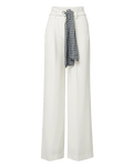Veronica Beard Tai Belted Wide-Leg Pant - Dove White
