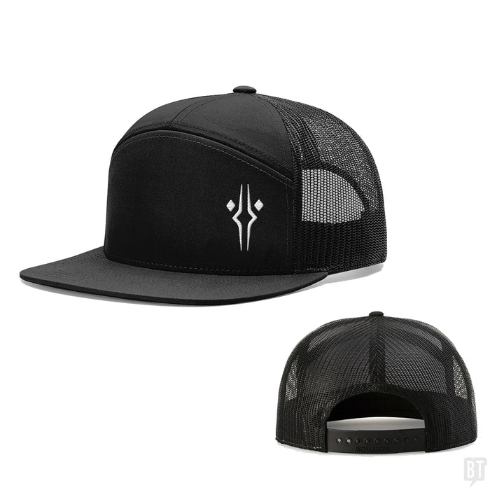 Seven-Panel Trucker Flatbill / Full Black / One Size