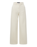 Veronica Beard Taylor Cropped Wide-Leg Jean - Ecru