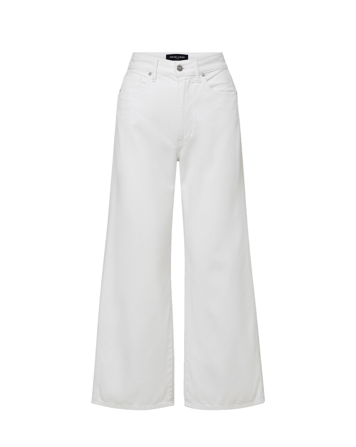 Veronica Beard Taylor Cropped Wide-Leg Jean - White
