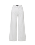 Veronica Beard Taylor Cropped Wide-Leg Jean - White