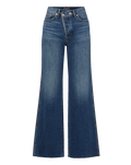 Veronica Beard Taylor Crossover-Waistband Wide-Leg Jean - City Lights