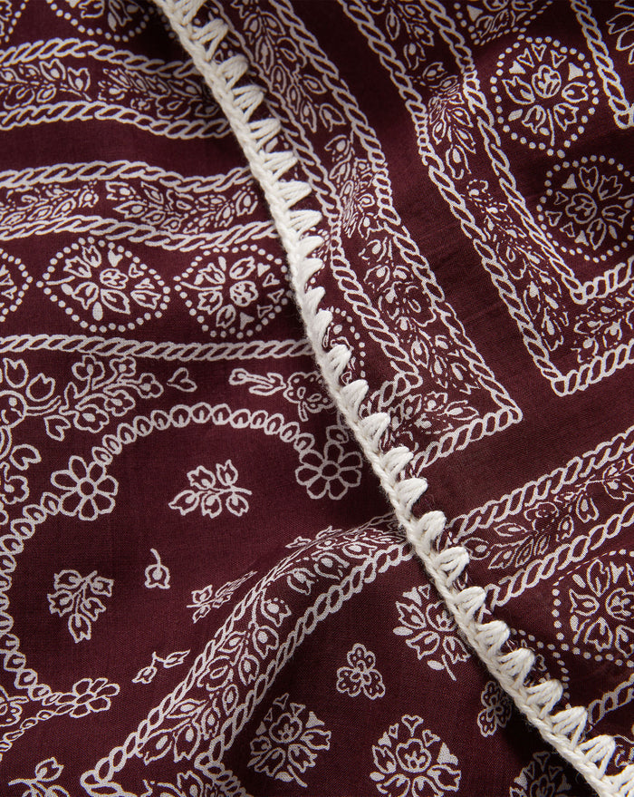 Veronica Beard Tennison Bandana Short - Raisin/Dove White