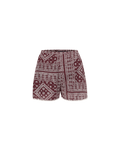 Veronica Beard Tennison Bandana Short - Raisin/Dove White