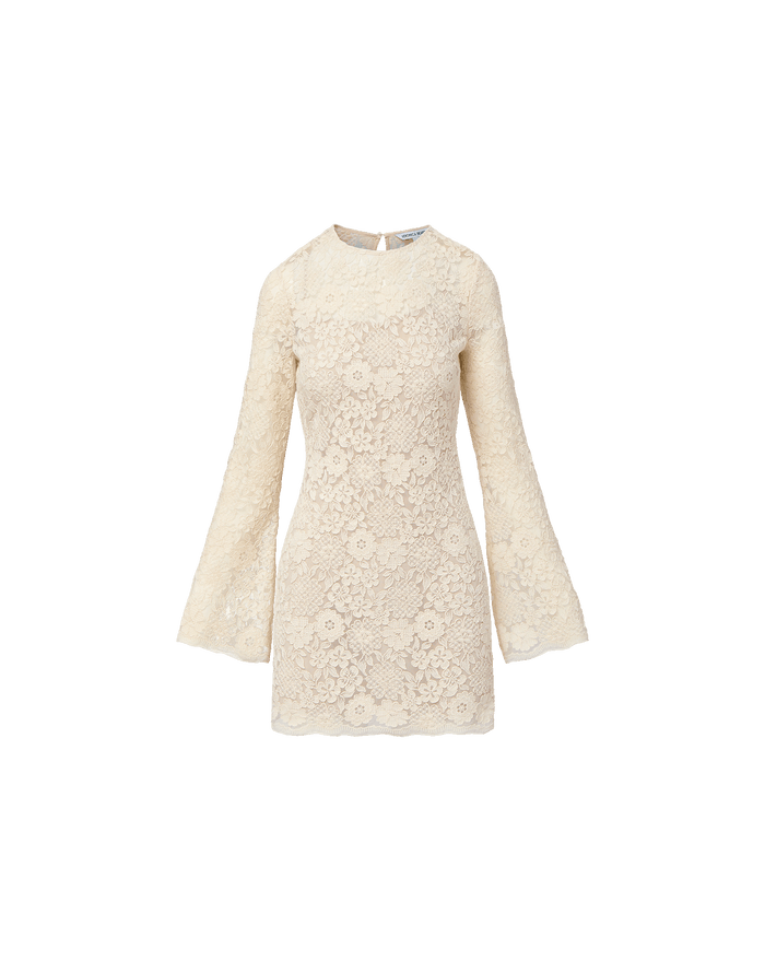 Veronica Beard Teresia Lace Mini Dress - Dove White