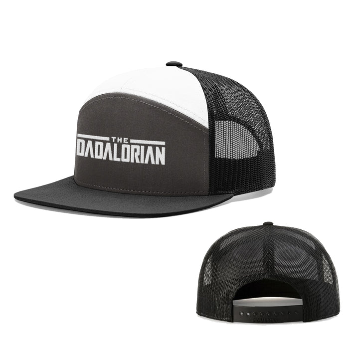 Seven-Panel Trucker Flatbill / Charcoal and Black and White / One Size