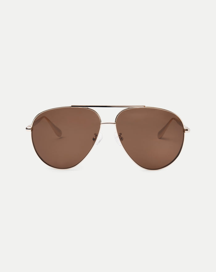Veronica Beard The Flare Aviator Sunglasses - Dark Brown