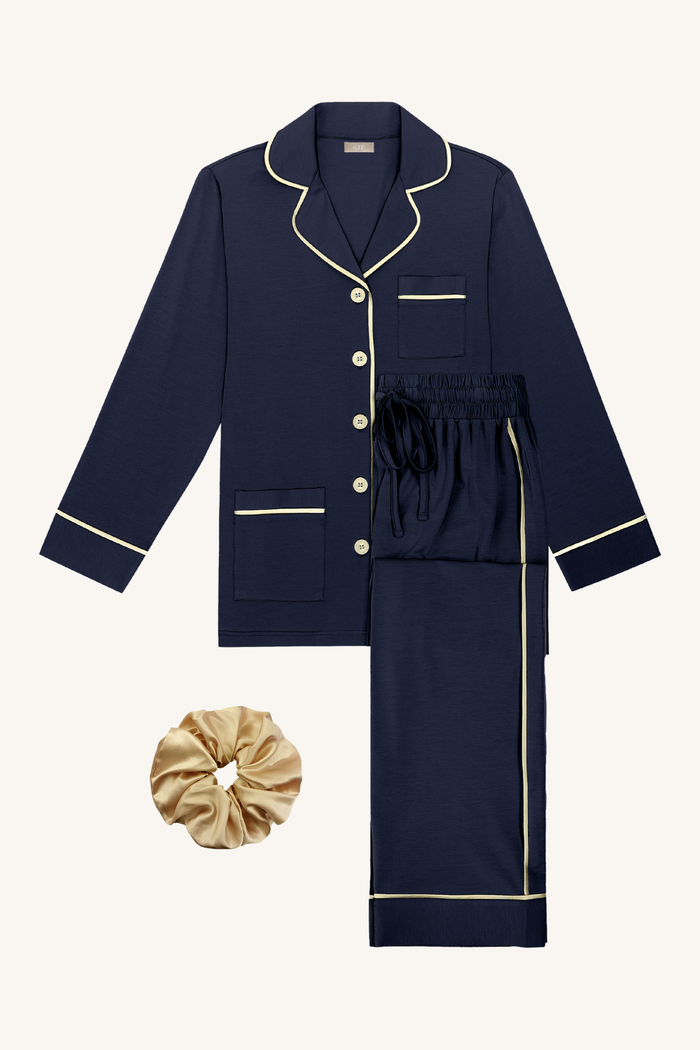 The Sweet Dreams Gift Set | Midnight Blue Pajama Set