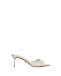 Veronica Beard Tia Croc-Embossed Sandal - Parchment