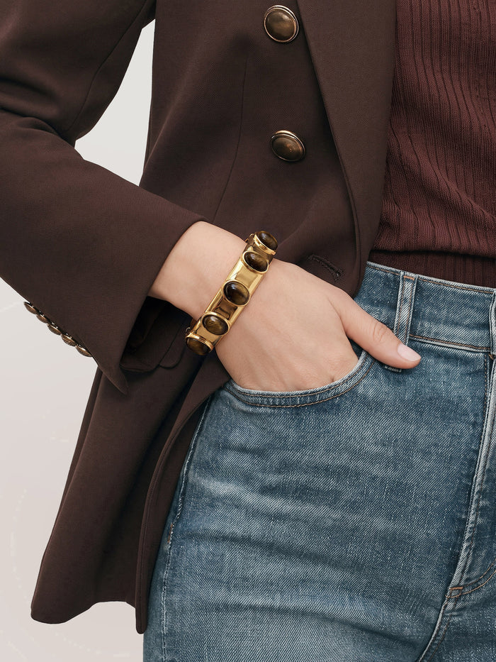 Tiger’s Eye Cabochon Bangle