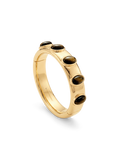 Veronica Beard Gold hinged bangle with dark oval stones.