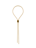 Veronica Beard Gold snake chain necklace with oval center bead.