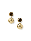 Veronica Beard Gold drop earrings with tiger's eye stones.